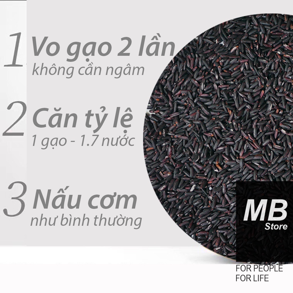 Gạo Lứt Đen Dẻo, Gạo Lứt Giảm Cân, Gạo Lứt Tím Than Túi 1kg MB Store | BigBuy360 - bigbuy360.vn