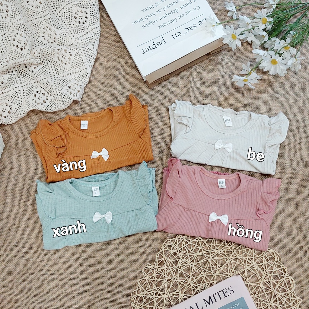 (8-20kg) Đồ bộ quần áo dài tay cho bé gái chất len gân TTR159