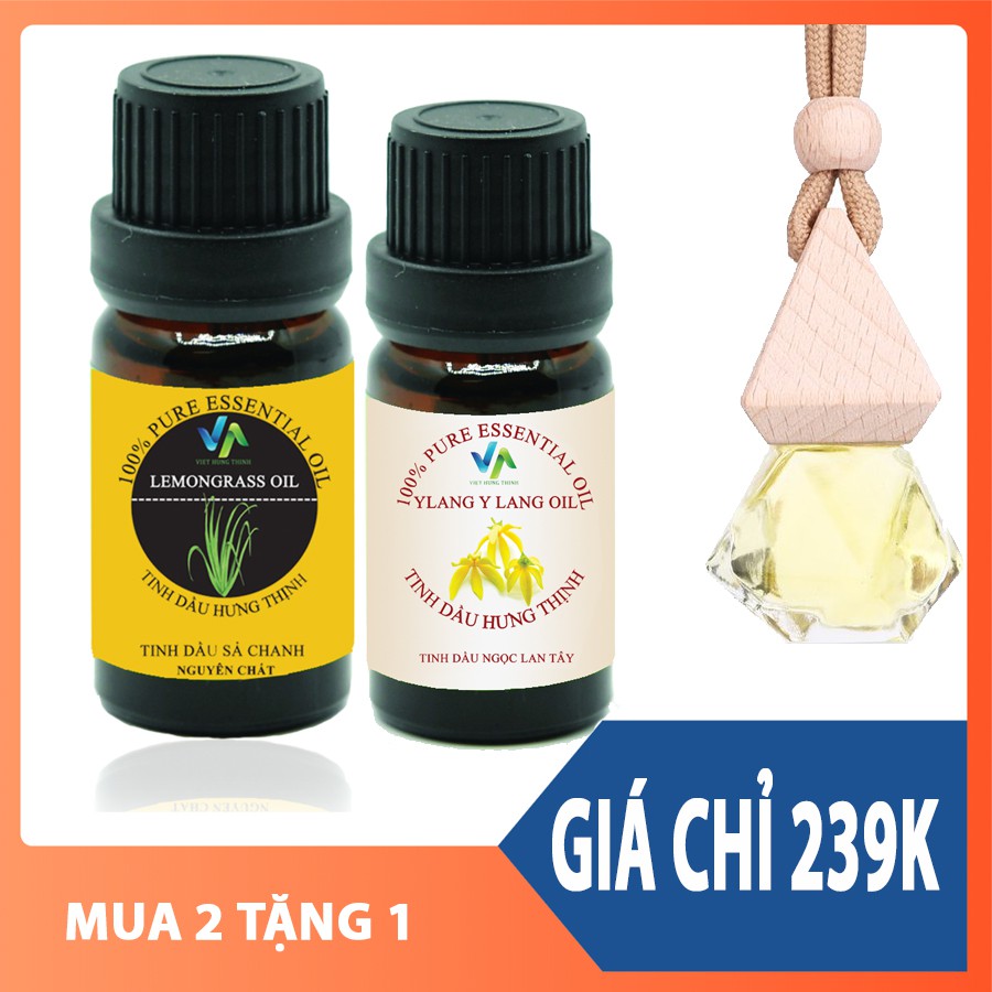 [Mua 2 tặng 1] Mua tinh dâu sả chanh 20 + tinh dầu Ylang 20ml tặng 1 lọ tinh dầu  treo xe xá xị