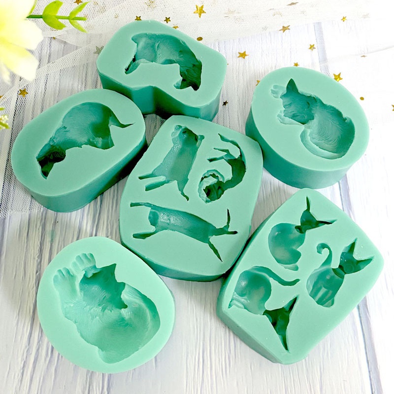 Khuôn Silicone Làm Bánh Kẹo Sô Cô La Hình Chú Mèo Lười Đáng Yêu