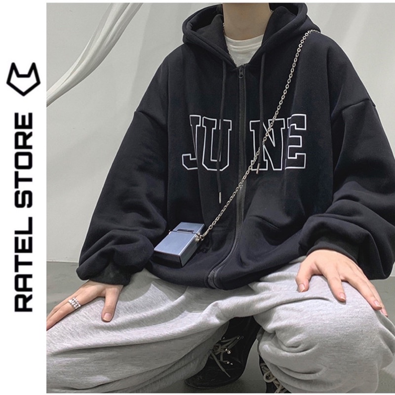 Áo Khoác Local Brand Jacket Hoodie Zip Nỉ Thu Đông Nam Nữ JUNE Unisex Form Rộng