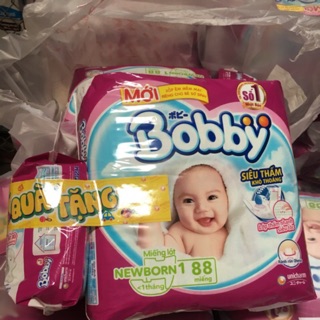Tã giấy Bobby Fresh Newborn 1-88 miếng (tặng hộp dùng thử 7 miếng)