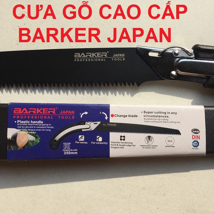 Cưa gỗ cầm tay 350mm Barker - Tiêu chuẩn Nhật Bản có bao đựng
