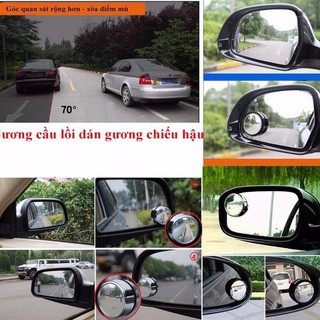 Gương cầu lồi, gương chiếu hậu ô tô xe hơi 1 cặp gương tròn