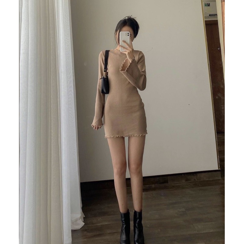 [Mã SKAMSALEP6 giảm 10% tối đa 100K đơn 150K] ĐẦM BODY NUDE TAY LOE | BigBuy360 - bigbuy360.vn