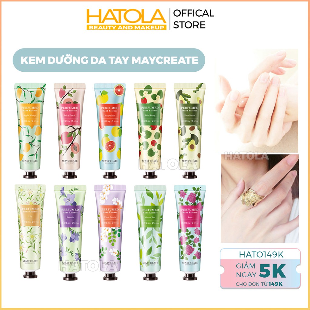 Kem dưỡng da tay MayCreate Perfumed 30g mềm và thơm cấp ẩm mềm da HATOLA