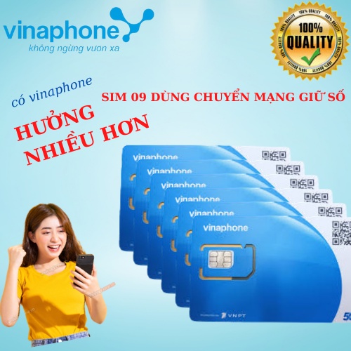 SIM VINAPHONE ĐẦU 09 TRÊN 6TH - Dùng để chuyển mạng giữ số - sim hoạt động 2 chiều, nghe gọi bình thường