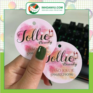 IN THẺ BÀI GIẤY, TAG TREO QUẦN ÁO CẮT TRÒN 5CM