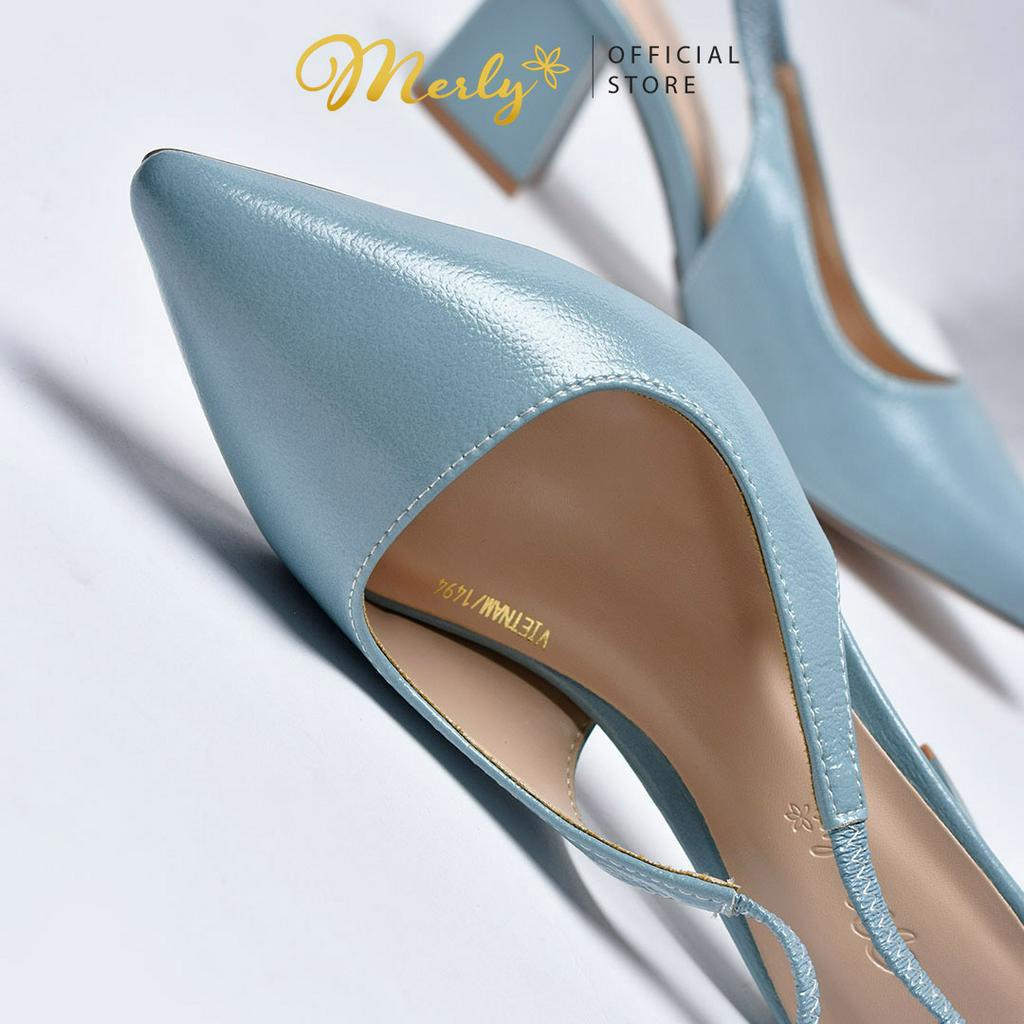 Giày Slingback cao gót Merly 1494, Giày sandal nữ size lớn