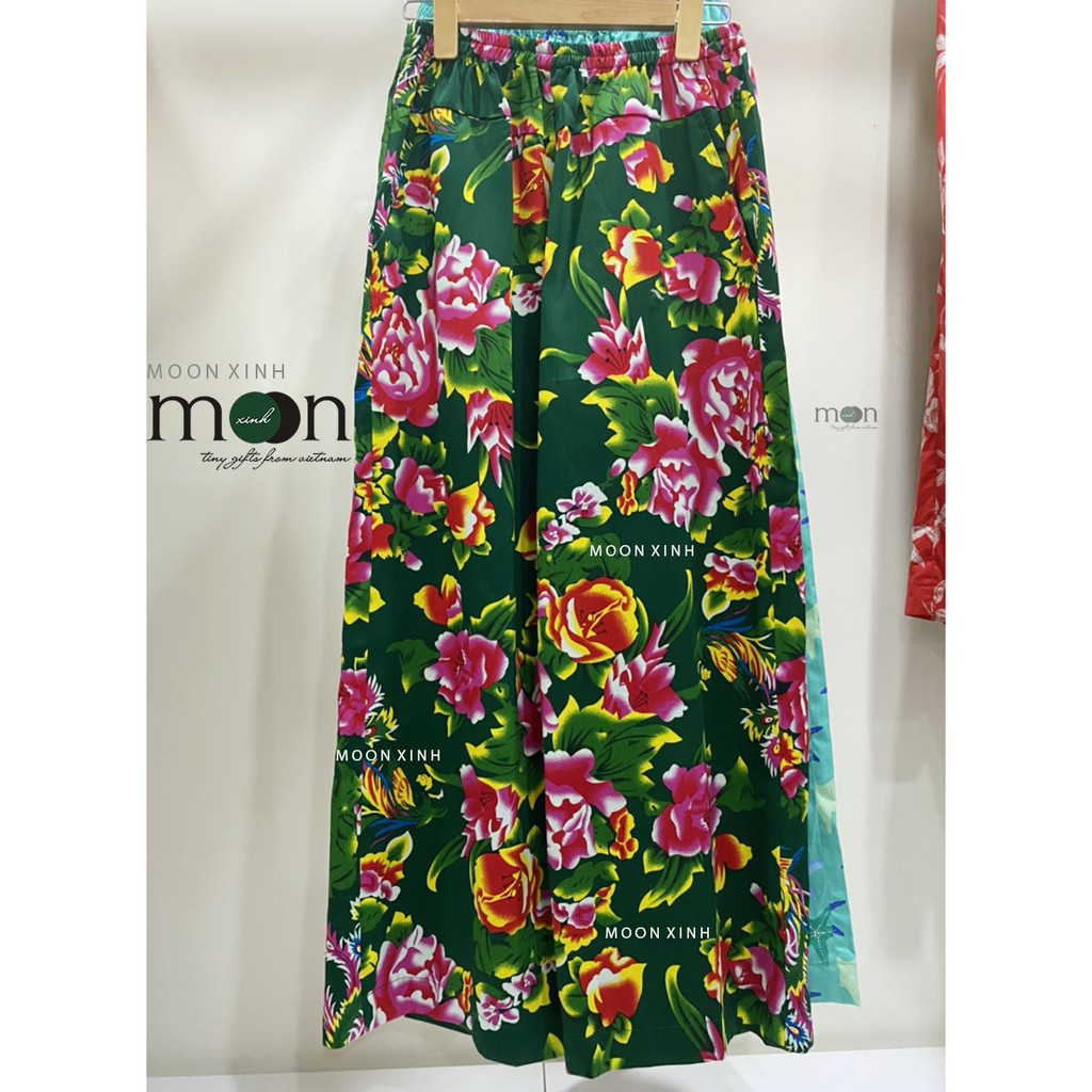 Phong cách Nổi bật Quần tây nữ cạp chun ống sớ rộng suông đứng QS07 Moon Xinh  Thô cotton mát