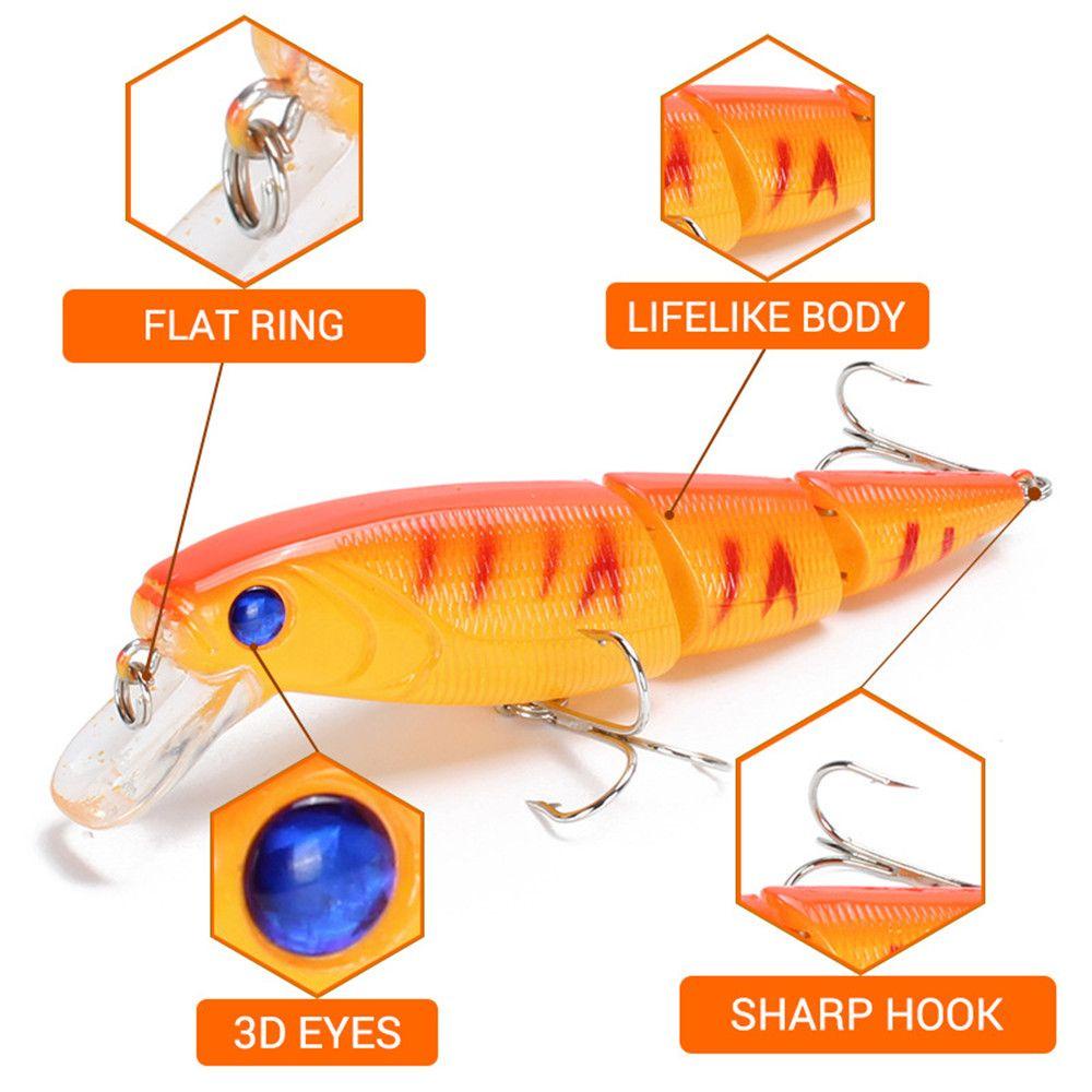 MUVAKO Bộ 3 Món Mồi Câu Cá Giả Mắt 3D Nhiều Tầng