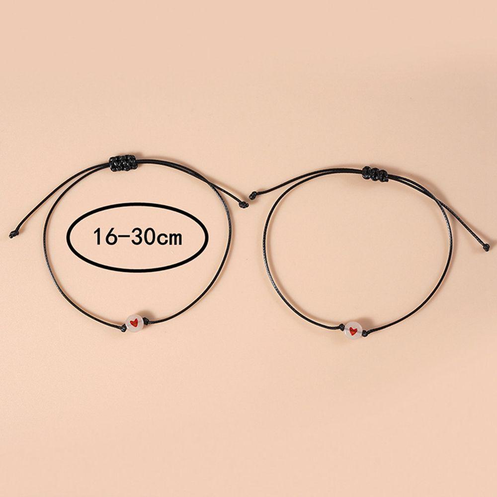 Vòng Tay Dây Bện Mặt Hình Trái Tim Phát Sáng Dễ Thương Phong Cách Hàn Quốc Cho Nam