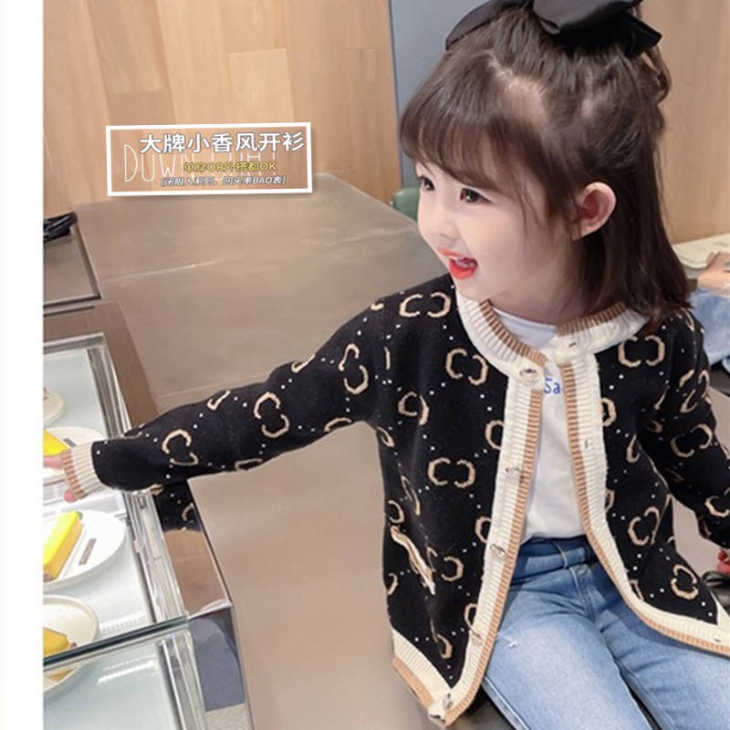 Áo khoác cardigan dệt kim thời trang mùa xuân mới 2021 dành cho bé gái