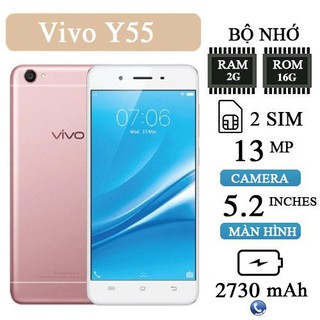 Điện thoại Vivo Y55 Ram 2GB/16GB Hàng nhập khẩu Chơi  Zalo, chơi Liên Quân , game nặng ,fb,Titok.. Bảo hành 6 Tháng