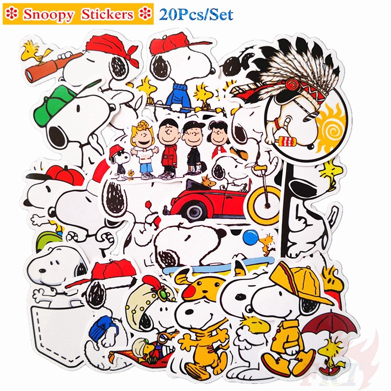 Bộ 20 Miếng Dán Trang Trí Hình Chó Snoopy Đáng Yêu Diy Series 01