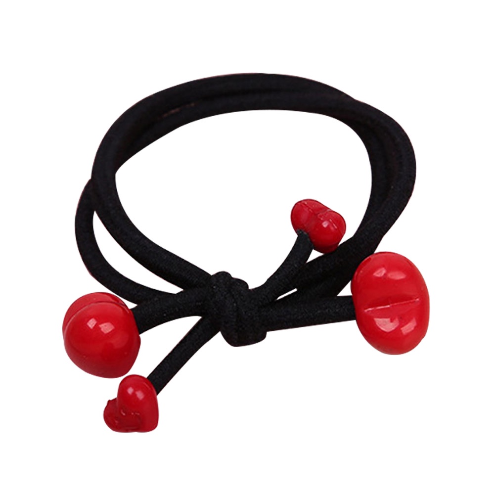 Dây buộc tóc đính hạt đỏ nhân tạo thời trang