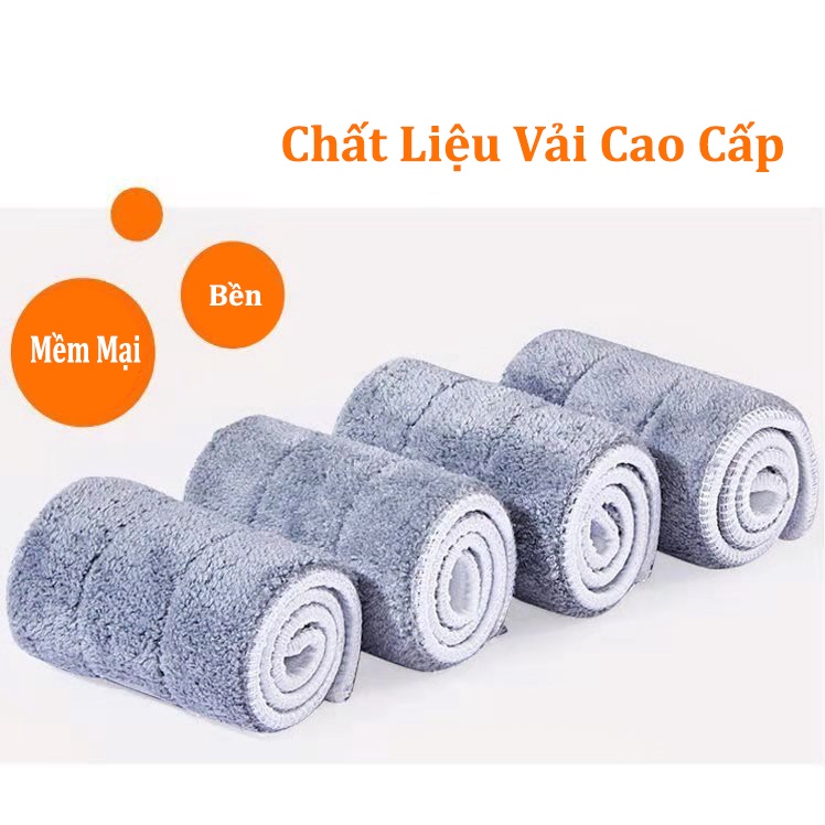 Cây Lau Nhà Tự Vắt Thông Minh Thế Hệ Mới - Làm Sạch Mọi Ngóc Ngách xoay 360 độ sẵn 2 bông lau