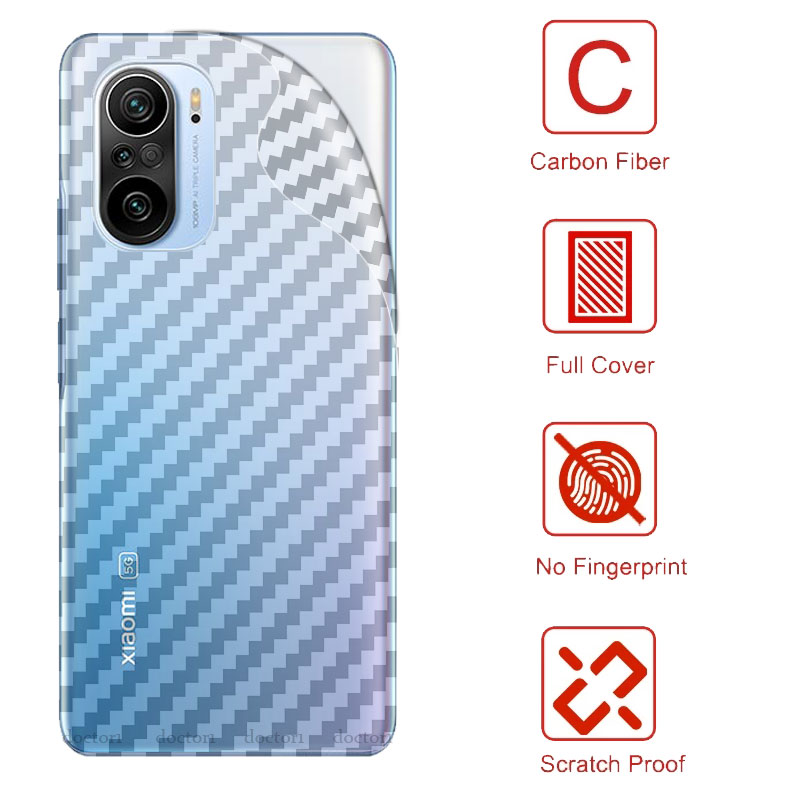 Dán mặt lưng cacbon bảo vệ điện thoại chống va đập chống vân tay Xiaomi Mi POCO F3 X3 NFC M3 F2 Pro 5G