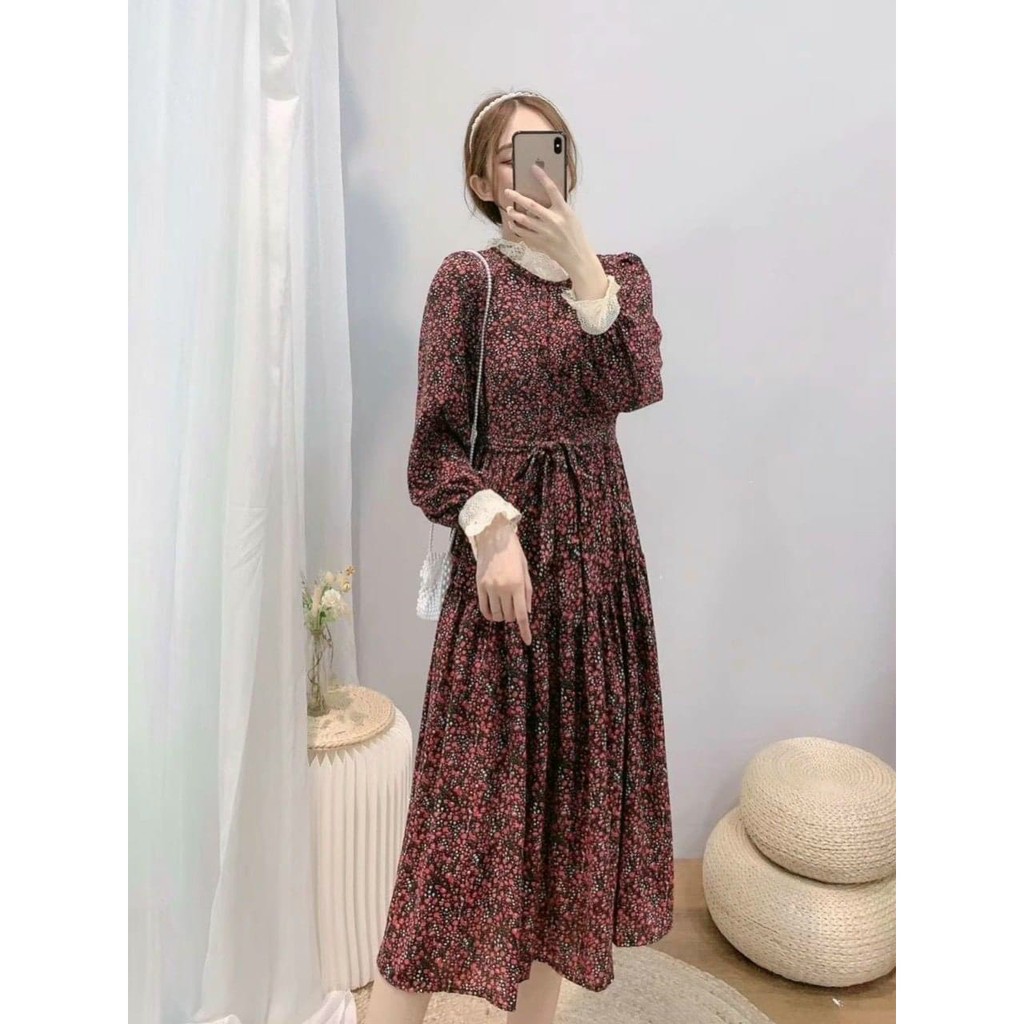 [xả kho] váy bầu cao cấp cực sang chảnh💕chất lụa nhung siêu siêu mát💕from rộng💕free size 43~70kg