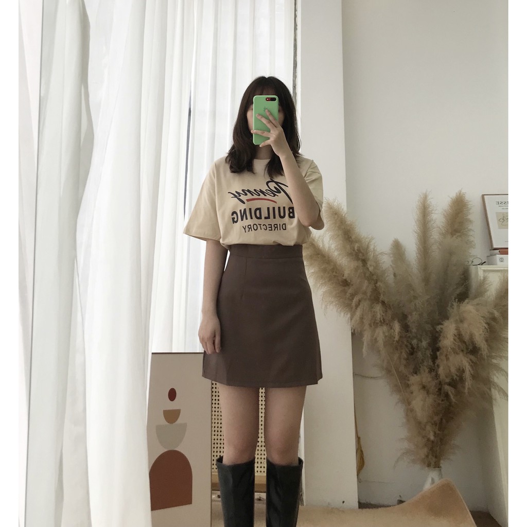 [Ảnh thật] Chân váy trơn dáng chữ A phong cách hàn quốc dành cho nữ