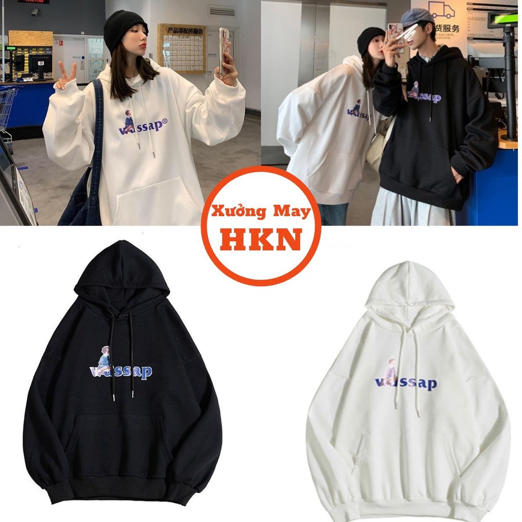 Áo Hoodie Quốc Dân Nam Nữ  In Logo Wassap Mã 695 Xưởng May HKN