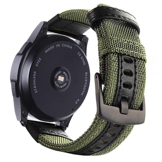 Leather Nylon Band 20 22mm Strap For Samsung Galaxy Watch Active Gear S2/3 42/46