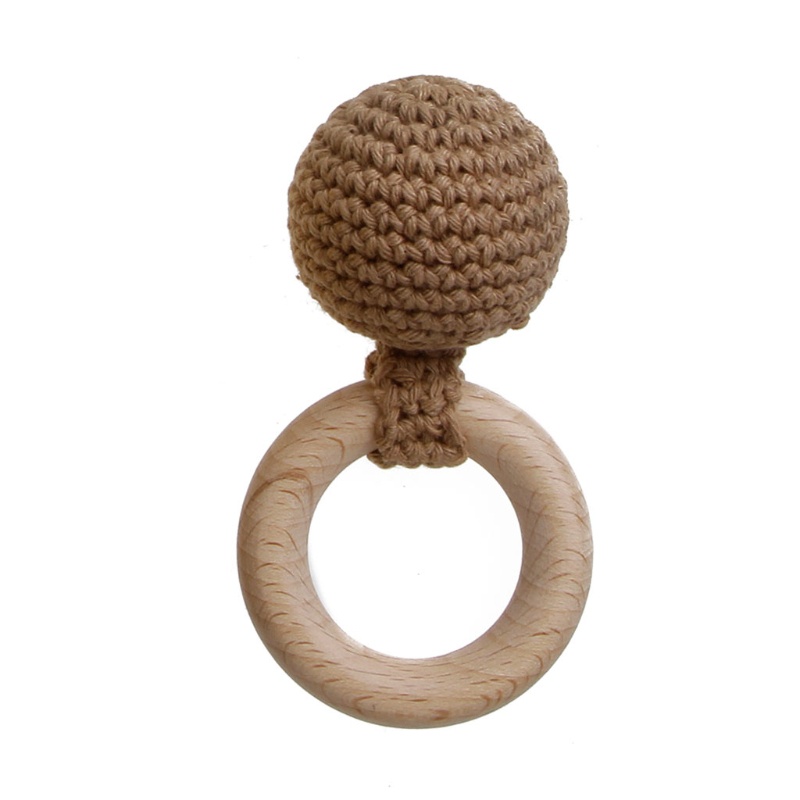 Đồ Chơi Ngậm Cắn Gắn Bóng Lông Xinh Xắn Cho Bé