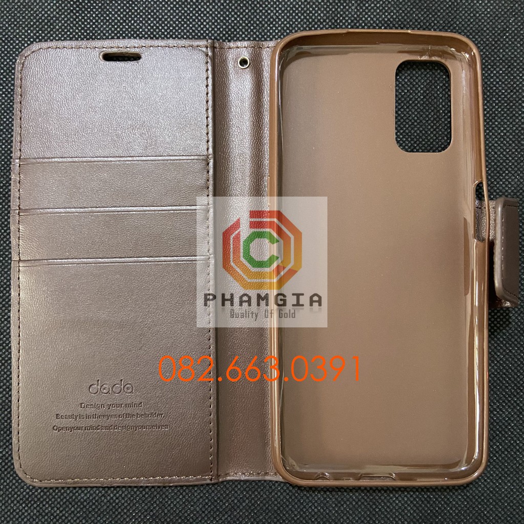 Bao da Oppo A52 A92 chất da siêu bền, nắp gập, có ngăn đựng thẻ tiện lợi