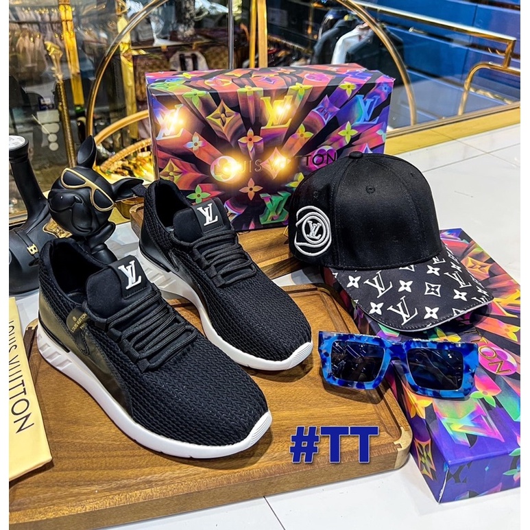 💥HÀNG 1:1💥Giày L.V Sport vải gai lỗ phối da nhập khẩu_Giày thể thao Snea.ker L.V đế cao đúc vận động mạnh-Hàng xuất khẩu