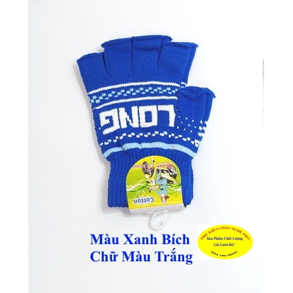 Găng tay len Bao tay len Nam Nữ Hở 5 ngón In chữ Nhãn SUN G Motor Cotton Chống nắng Giữ ấm Bảo vệ da tay Sx tại VN