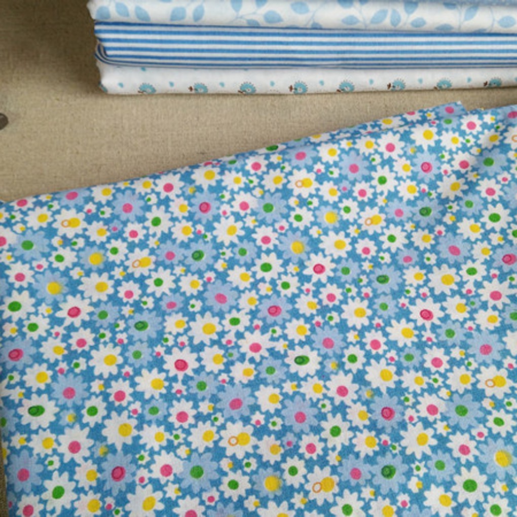 Set 7 tấm vải cotton in họa tiết dễ thương cho làm thủ công