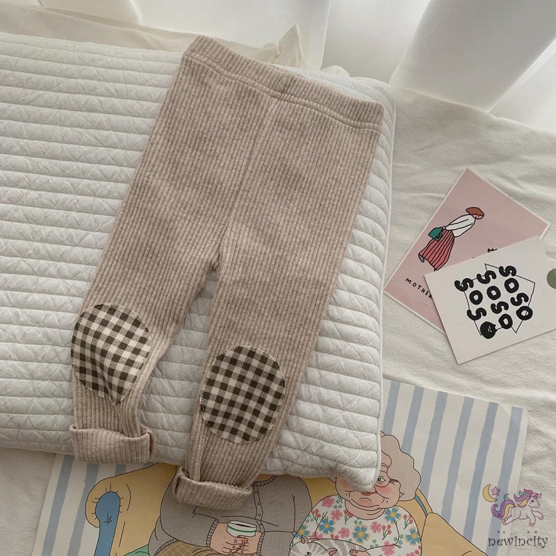 Quần legging dệt kim co giãn đáng yêu cho bé gái kiểu Hàn Quốc