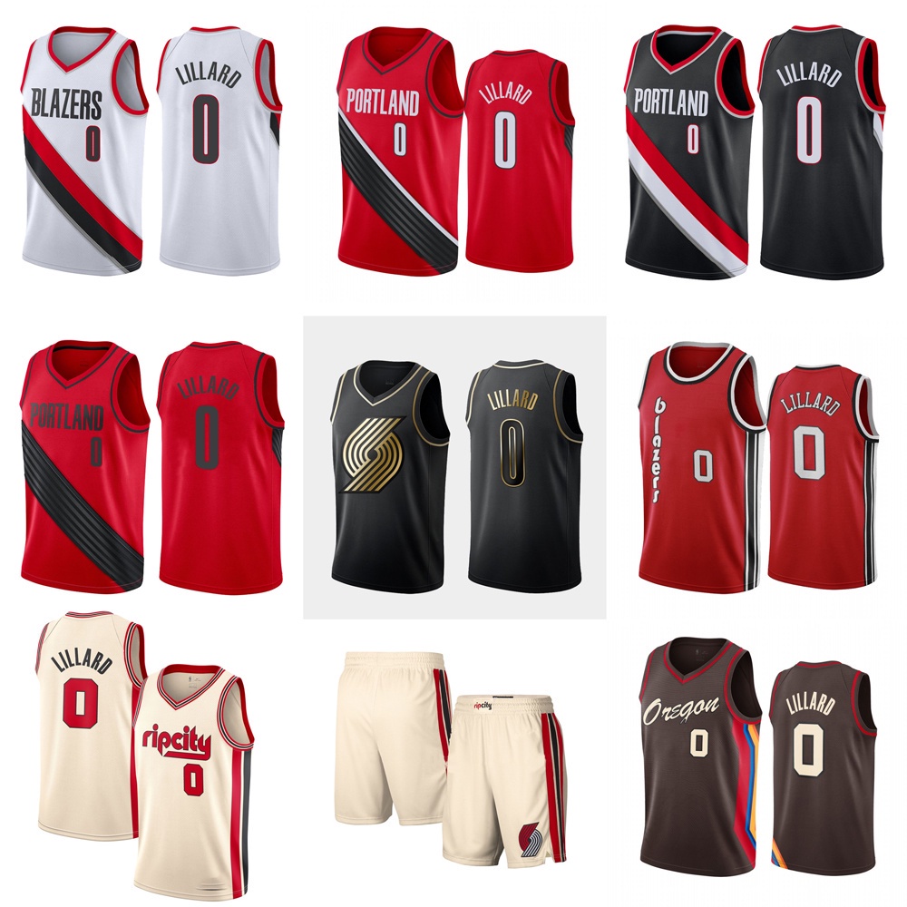 Áo thi đấu thêu chất lượng cao hoạ tiết 0 Lillard Jersey