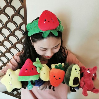 🔥Giá Cực SốcBán Chạy🔥băng đô South Korean cute cartoon face makeup wide-brimmed hair with band tied hairnet red fruit female animals headband