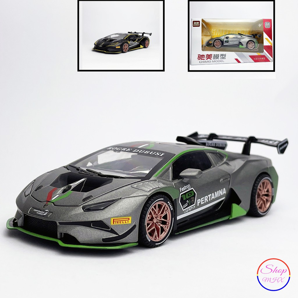 Xe đồ chơi mô hình sắt Lamborghini Huracan Super Evo TẶNG KÈM BIỂN SỐ tỉ lệ 1:32 hãng Chimei