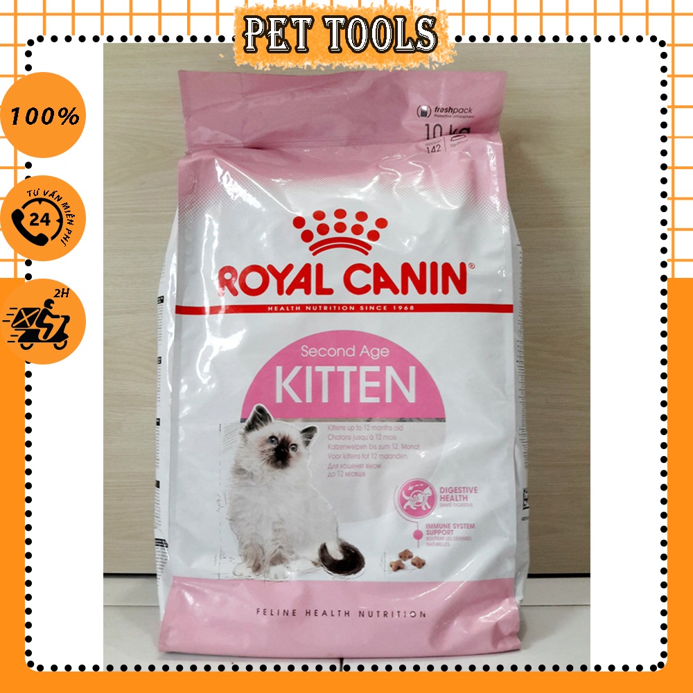 Hạt thức ăn Royal Canin Kitten dành cho mèo từ 3 tháng trở lên túi 10kg lớn nhất PET TOOLS