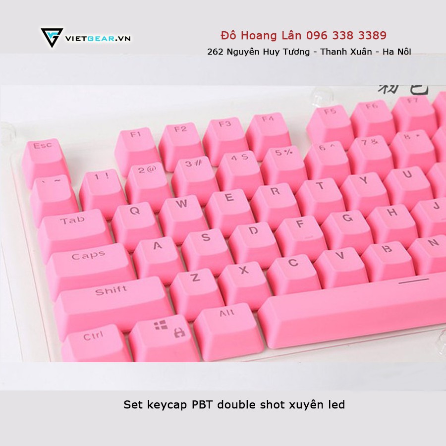 Bộ keycap PBT double shot xuyên led