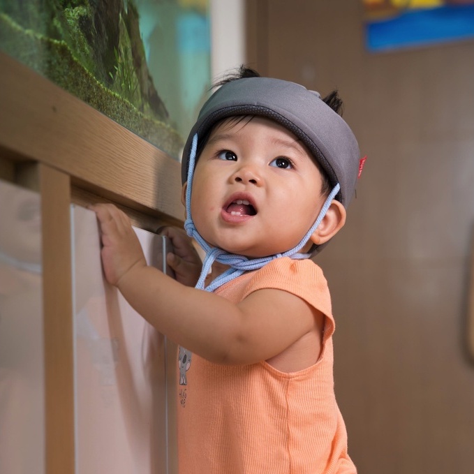 Mũ bảo hiểm cho bé tập bò, tập đi, siêu nhẹ, siêu thoáng, điều chỉnh theo kích thước vòng đầu
