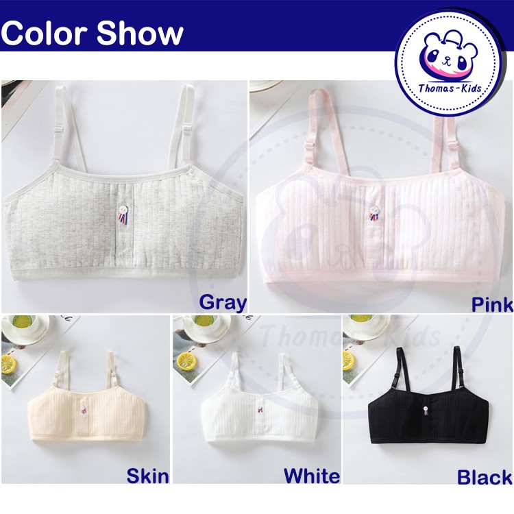 Áo Ngực Cotton Thoáng Khí Dễ Thương Cho Bé Gái 12-16 Tuổi