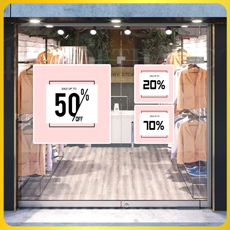 Biển Dán Quảng Cáo Chất Liệu Decal Có Keo Sẵn - Biển Quảng Cáo in Theo Yêu Cầu Kích Thước 50  * 50Cm