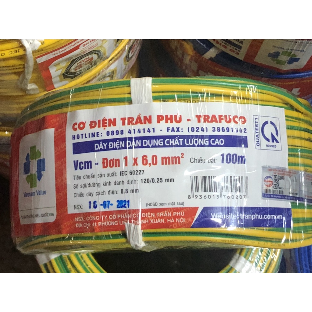 Dây Điện Trần Phú - dây đơn tiếp địa  1x4, 1x6  - Minh Hùng