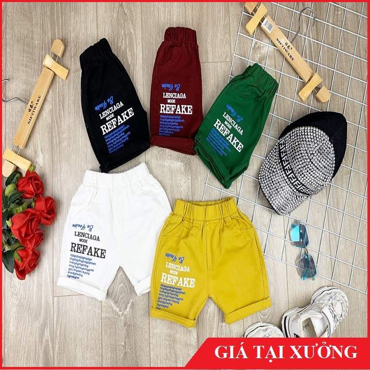 Quần sooc bé trai Chất kaki mềm Co Giản vải mềm 6-16kg