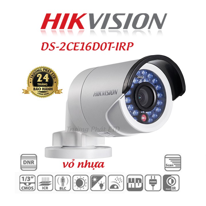 Camera HD-TVI Hồng Ngoại 2.0 Megapixel HIKVISION DS-2CE16D0T-IRP - Hàng Chính Hãng