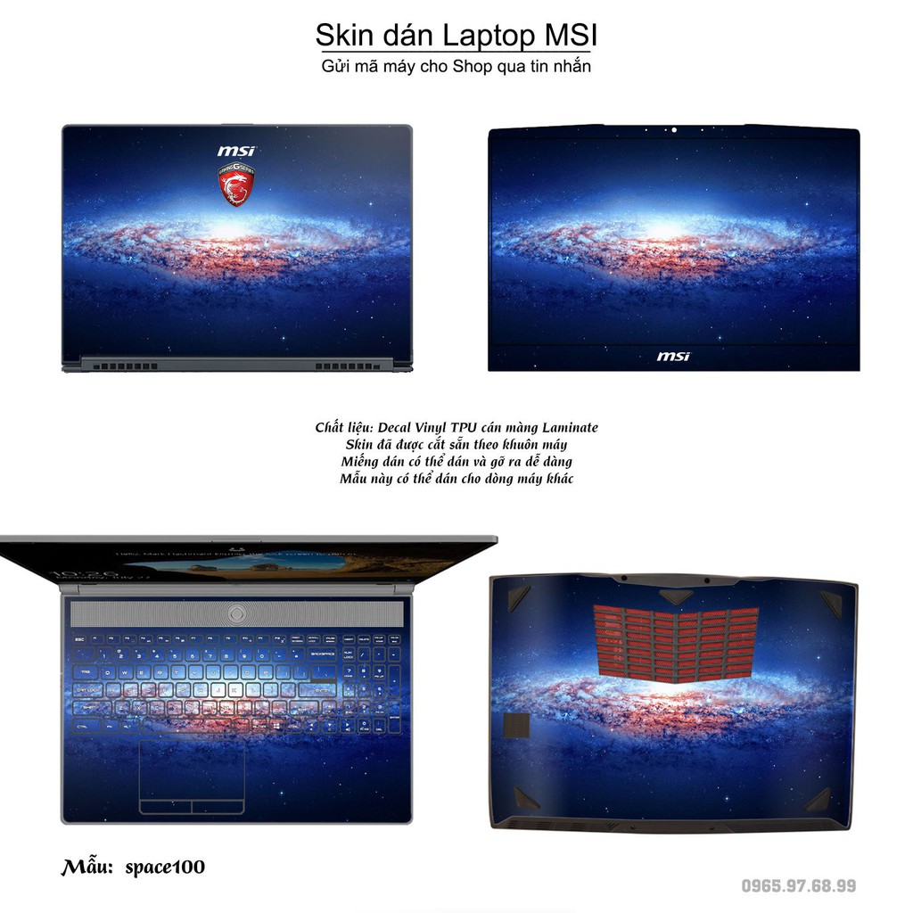 Skin dán Laptop MSI in hình không gian _nhiều mẫu 17 (inbox mã máy cho Shop)