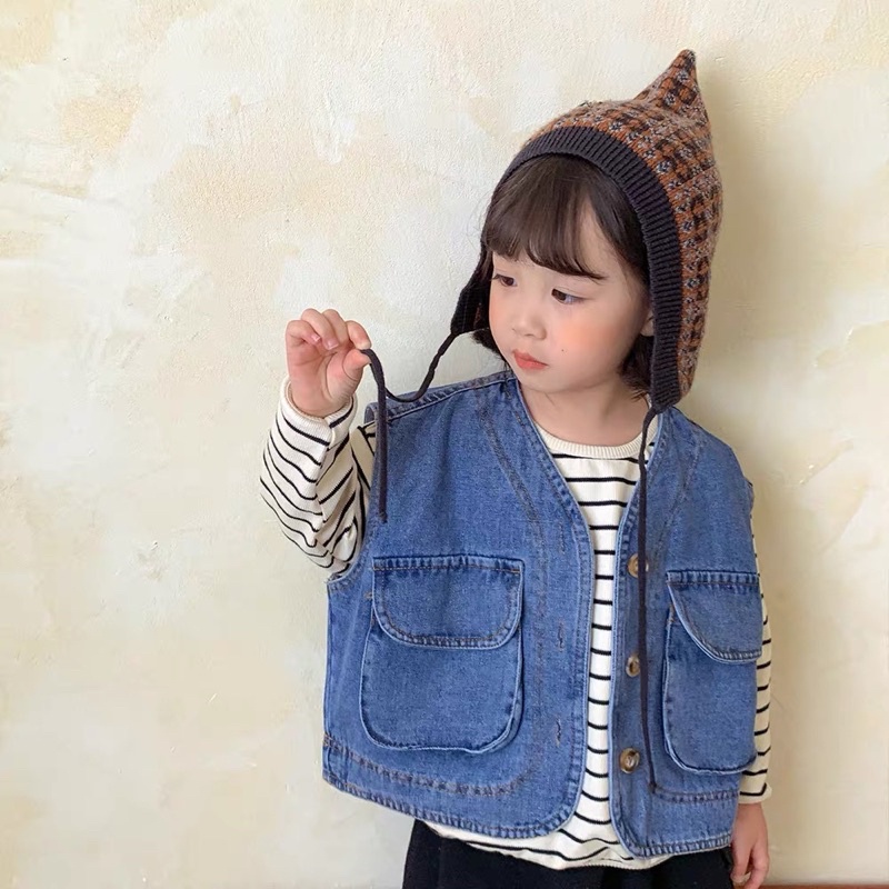 Áo Gile Cho Bé Trai  và Bé Gái, Áo Jeans Cao Cấp Hàng Loại 1