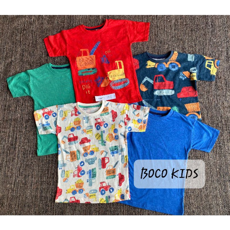 Set 5 áo phông bé trai họa tiết ô tô 1 đến 5 tuổi