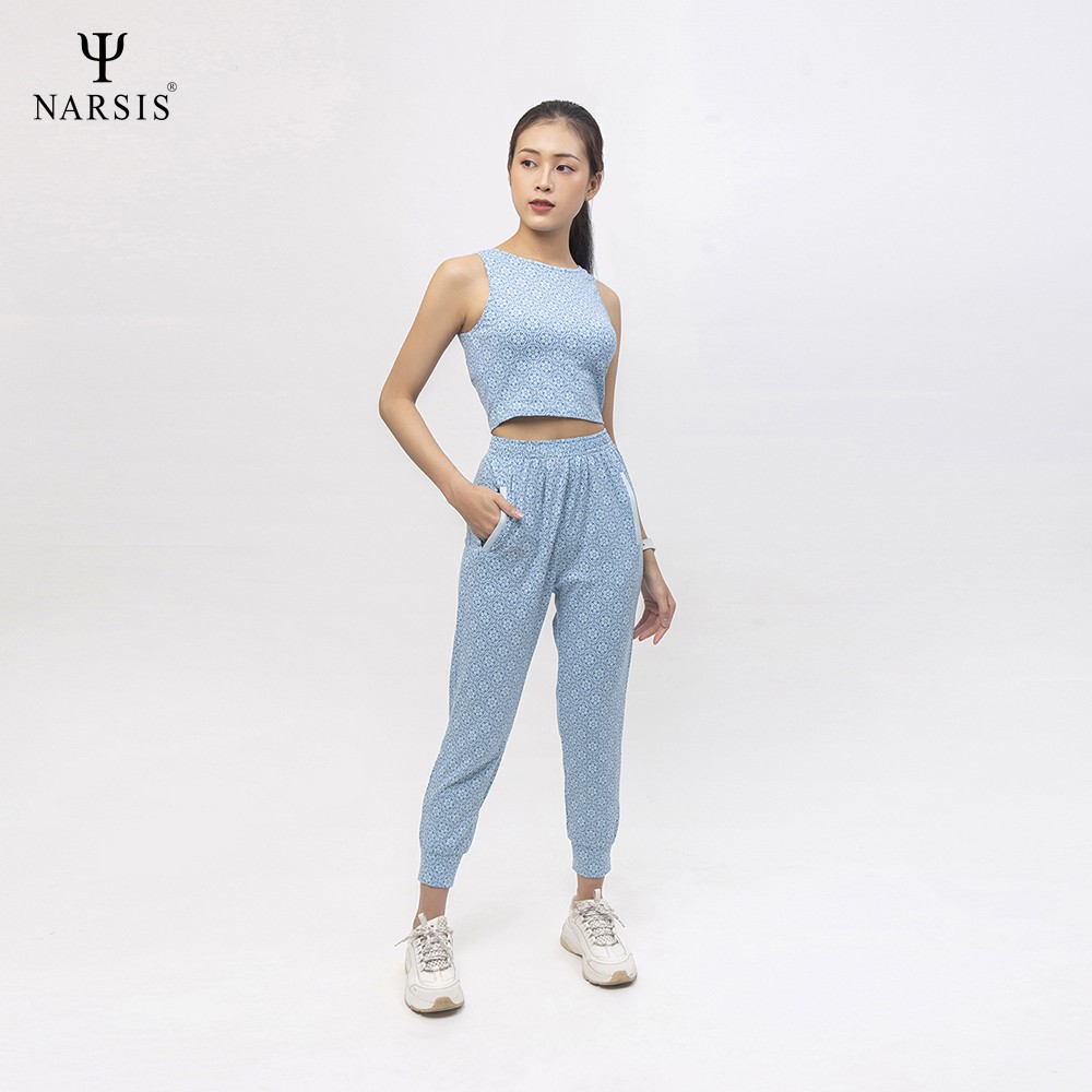 Bộ đồ tập nữ hoa lập thể xanh Narsis H0004