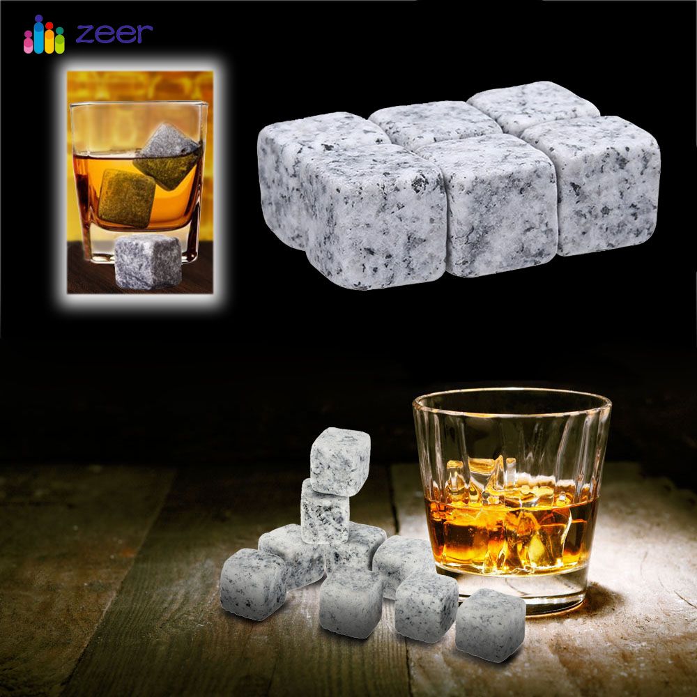 Reusable Whiskey Wine Cooler Ice Cube Stones Rocks Set Stone Cooler Cube Chiller ...