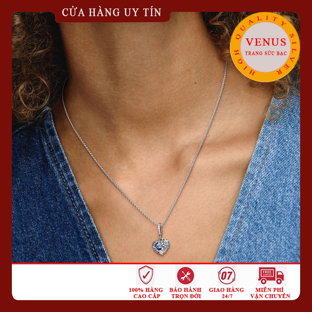 Dây chuyền nữ mặt trái tim rời- Bạc 925 cao cấp- Trang sức bạc Venus