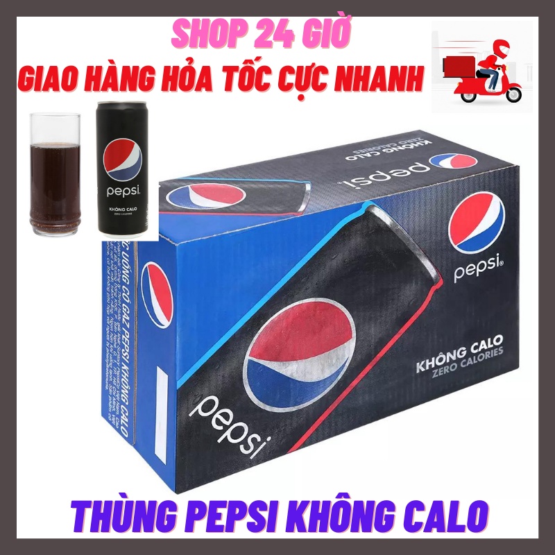 Pepsi  Không Calo thùng 24 Lon